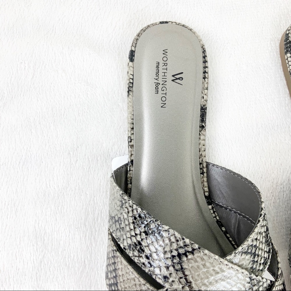 Worthington Cadet Snake Reptile Print Mules Memory Foam 8.5 Boho - Picture 3 of 11